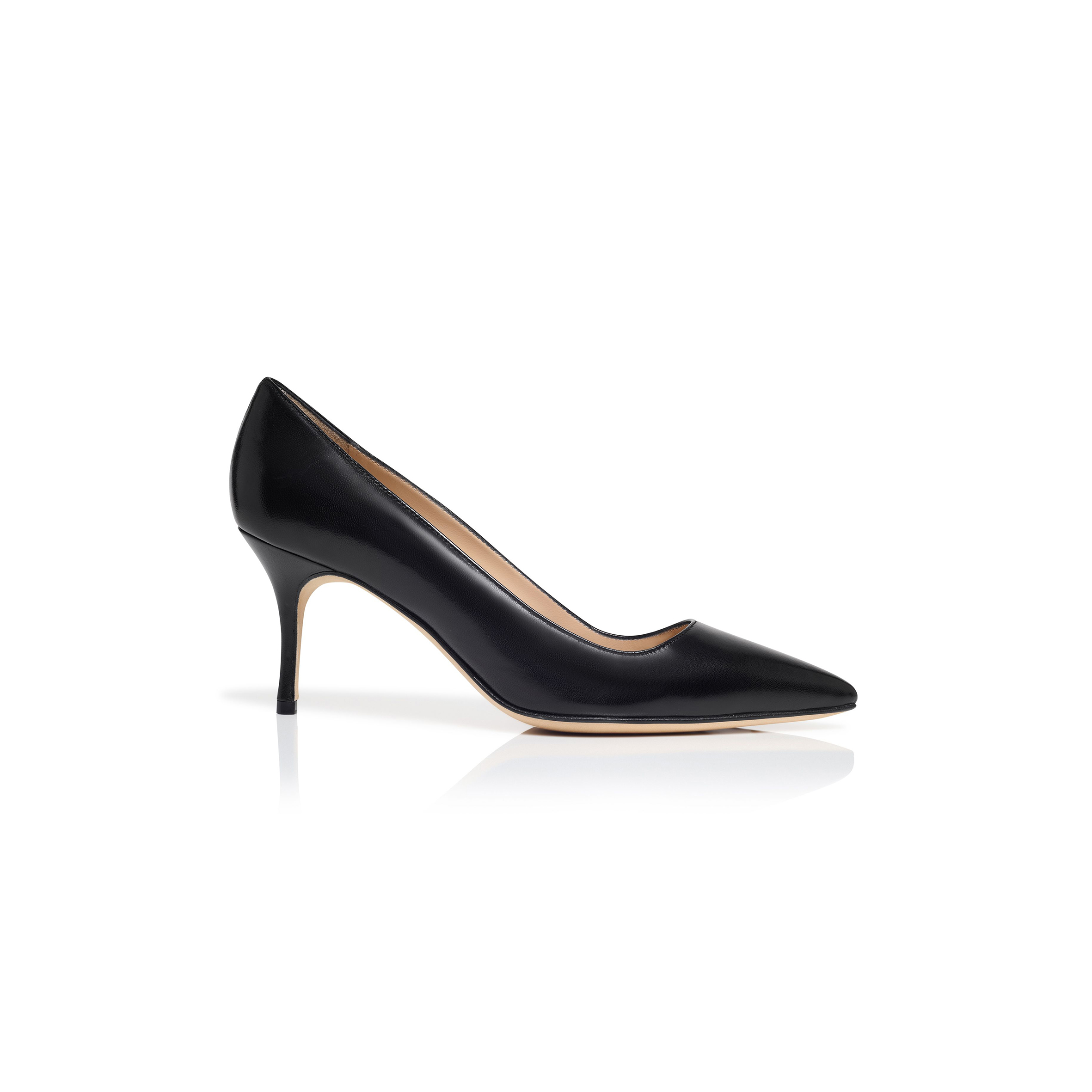 man010 B1ahn*k bb 70 black leather pointed toe pumps 120-1199-0001